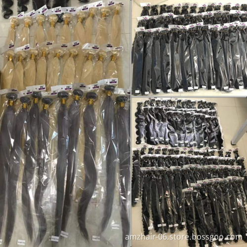 Single Donor Human Virgin Hair Extension Vendor Wholesale AMZHAIR Unprocessed Raw Cambodian Cuticle Aligned Virgin Hair Bundles